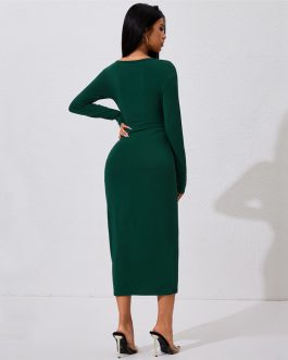 Women’s elegant style autumn and winter high-end fashion mid length skirt Party Wear dress