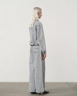 Luxe Street Fashion Grey Designer Style Wide-Leg Long Pants