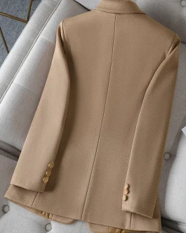 Women Single Breasted Solid Blazer For Winter in Black Green & Khaki Office Business Wear Formal Jacket for ladies