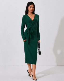 Women’s elegant style autumn and winter high-end fashion mid length skirt Party Wear dress