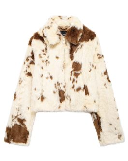 Bucklless printed long sleeved lapel knit jacket