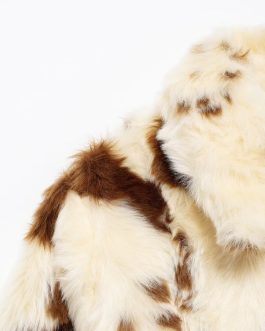 Bucklless printed long sleeved lapel knit jacket