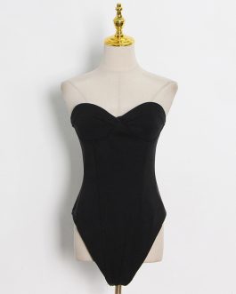 Street Luxe Two-Piece Tube Top vest & Wide-Leg Pants suit Set