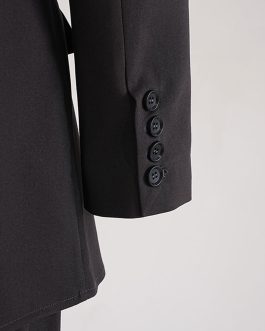 Elegant Temperament design deconstructed Lapel Suit two piece set with jacket & straight leg pants