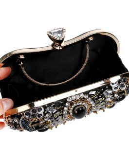 Embroidered Ladies Retro Banquet Evening Bag Clutch