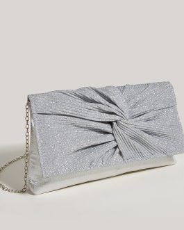 Women’s Fashion High-End Dress Evening Pleated Shiny Clutch Bag