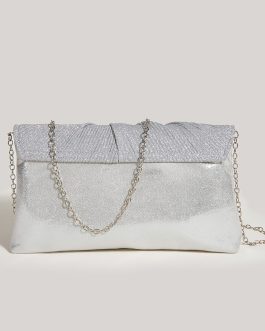 Women’s Fashion High-End Dress Evening Pleated Shiny Clutch Bag