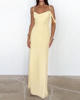 Elegant French Strapless Backless Long Formal Evening Dress