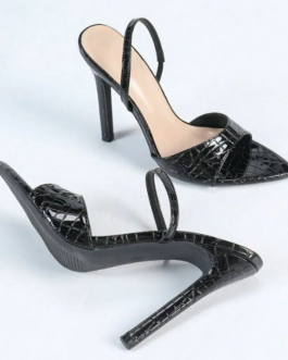 Sleek Edge Open Toe Slingback Stiletto Sandals
