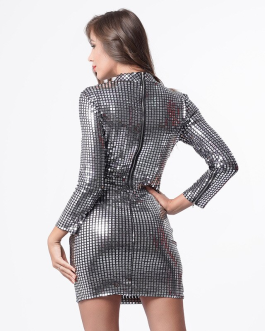 Crystal Patchwork Bandage Bodycon Mini sexy Dress for Women